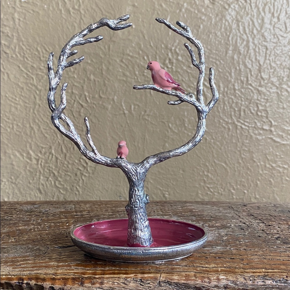 🌷Vintage🌷Jewelry Tree with Enameled Birds